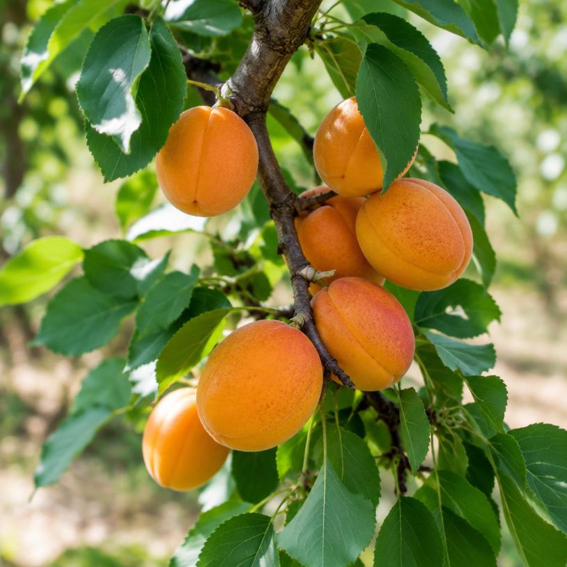 Apricot growing in a garden (AI-generated illustration)