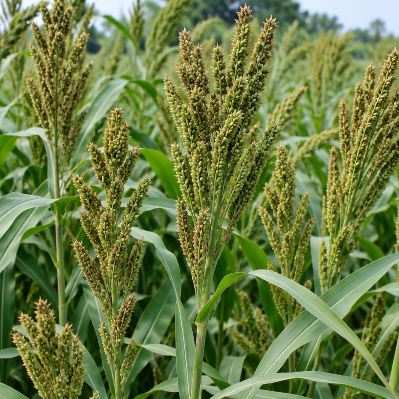 Barnyard Millet growing in a garden (AI-generated illustration)
