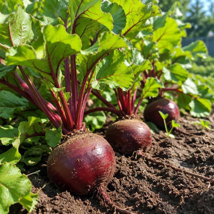 Beet growing in a garden (AI-generated illustration)