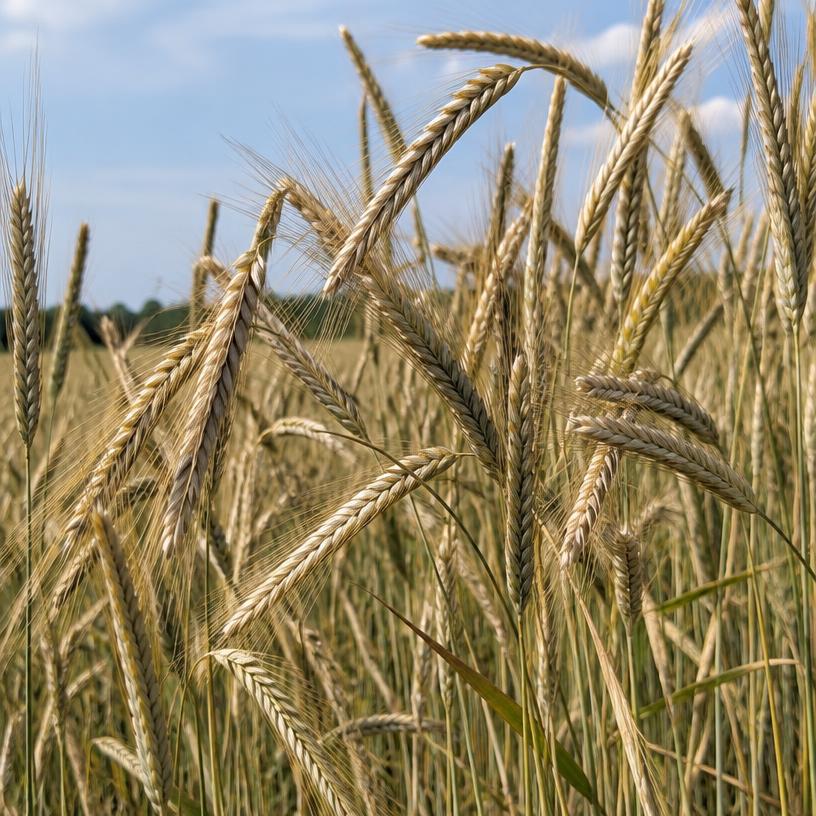 Cereal Rye growing in a garden (AI-generated illustration)