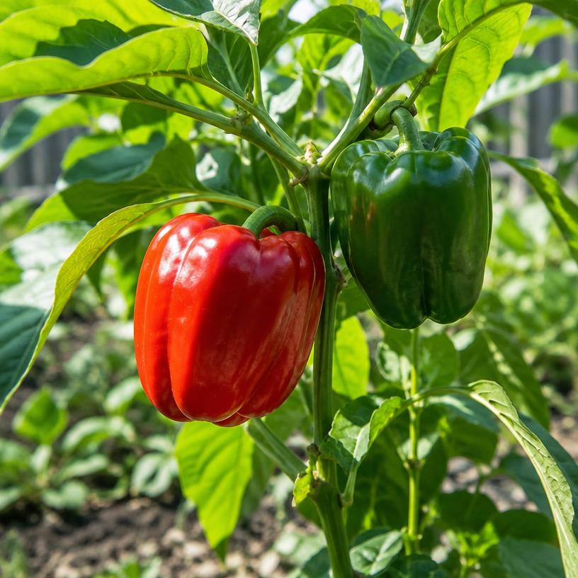 Pepper growing in a garden (AI-generated illustration)