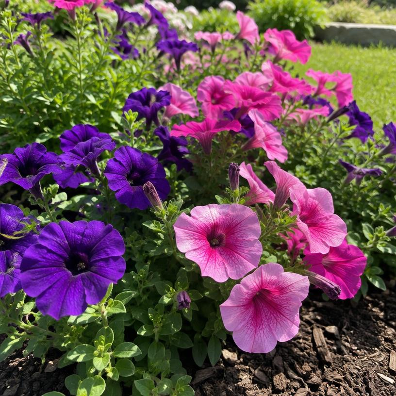 Petunia growing in a garden (AI-generated illustration)