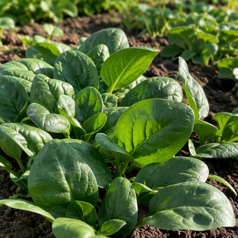 Spinach growing in a garden (AI-generated illustration)