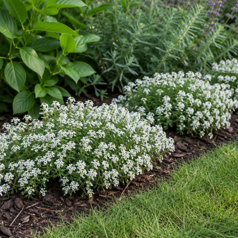 Sweet Alyssum growing in a garden (AI-generated illustration)