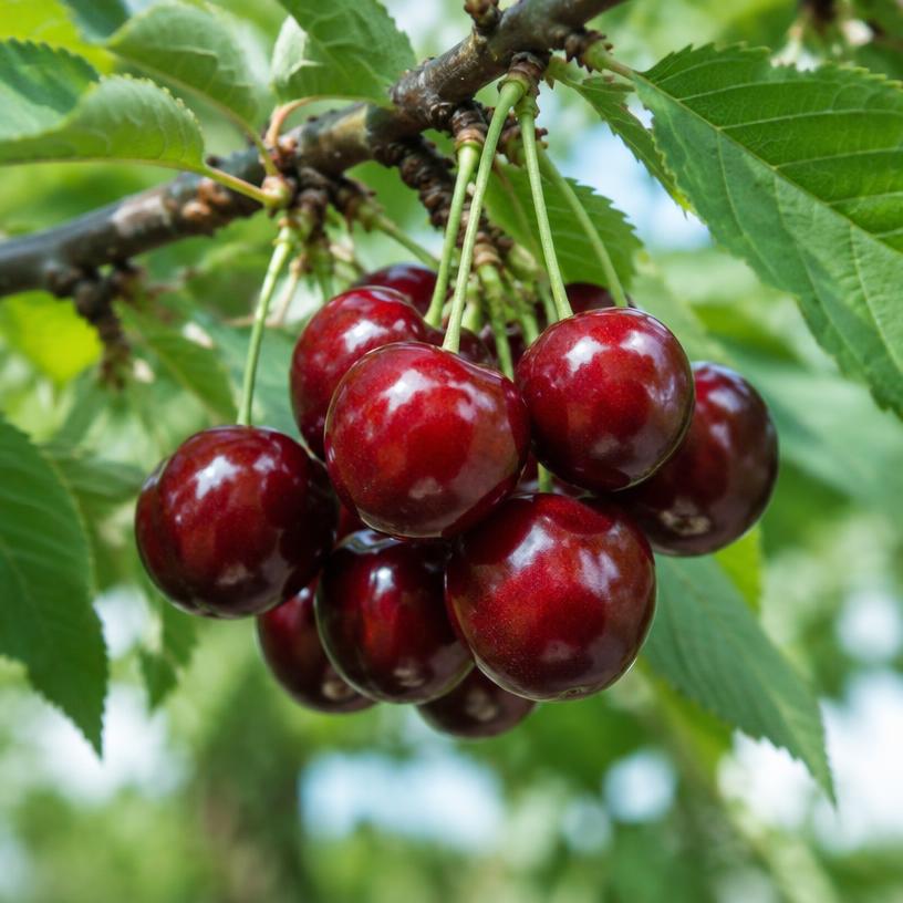 Sweet Cherry growing in a garden (AI-generated illustration)