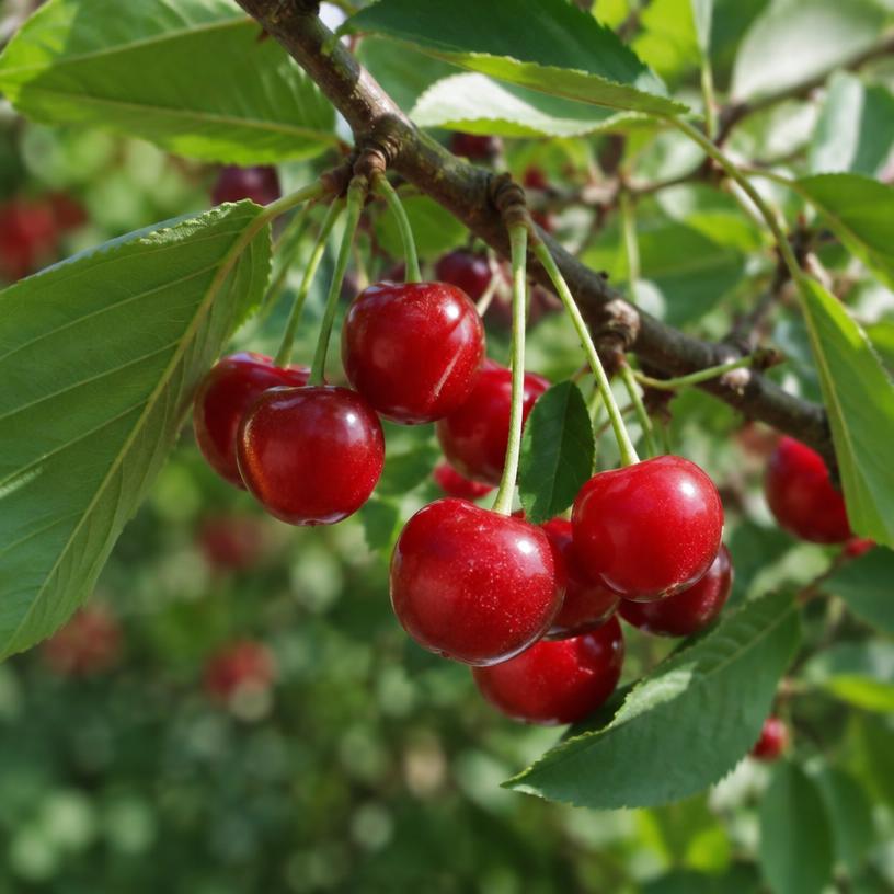 Tart Cherry growing in a garden (AI-generated illustration)