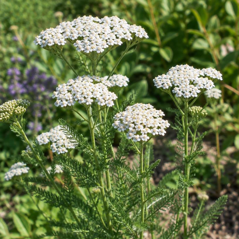 Yarrow growing in a garden (AI-generated illustration)